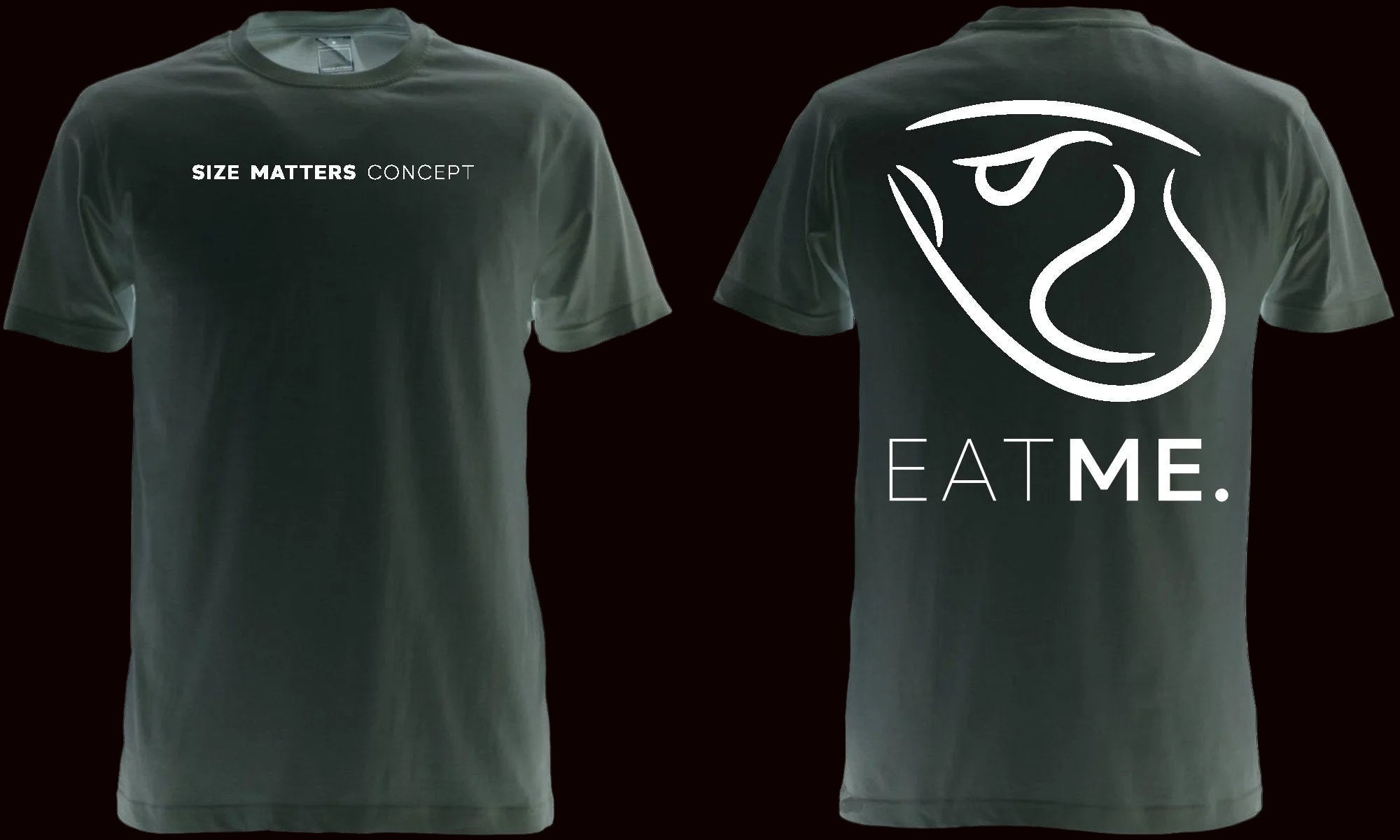 CLASSIC BLACK TEE –  EAT ME. Turboperch Head ( MORO )